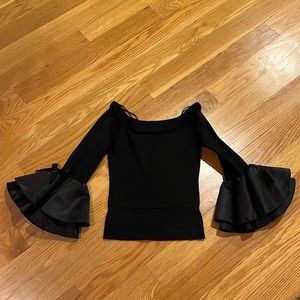 Black Flare Sleeve Top.
